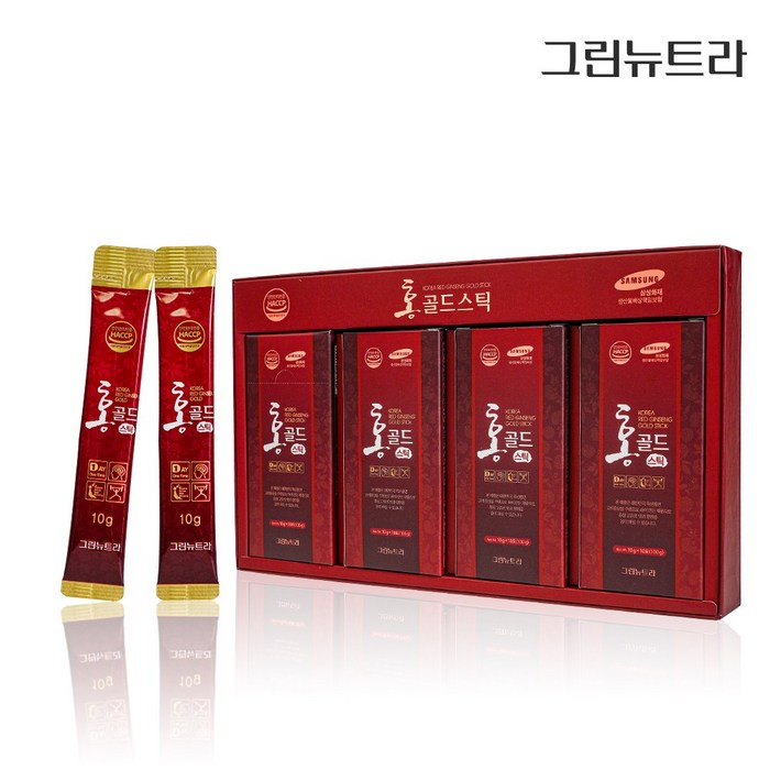 홍골드 6년근 진액 홍삼스틱 홍삼정 10ml 40포, 일반포장 10포 x 4팩(40포), FREE 대표 이미지 - 짜먹는 홍삼 추천