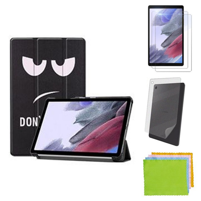 강화유리필름2장+후면쉴드 갤럭시탭A7 라이트 8.7 북커버 케이스 SM-T220 T220N T225 T225N Lite 삼성 케이스나라, 앵그리+강화유리2장+후면쉴드 대표 이미지 - 갤럭시탭 A7 케이스 추천