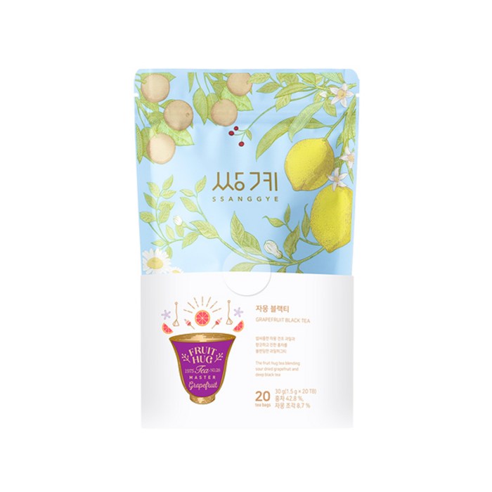프루트 허그 파우치 자몽 블랙티, 1.5g, 20개 대표 이미지 - 쌍계명차 추천