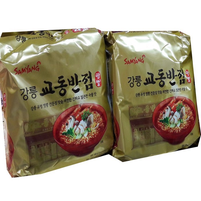 삼양 강릉교동반점짬뽕라면480g(120g X 4입) 2팩 총8봉, 1개 대표 이미지 - 짬뽕라면 추천