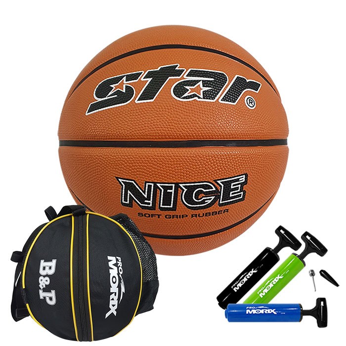 스타 농구공 NEW 나이스+B&P 농구공가방+단방향 볼펌프 대표 이미지 - 농구공 추천