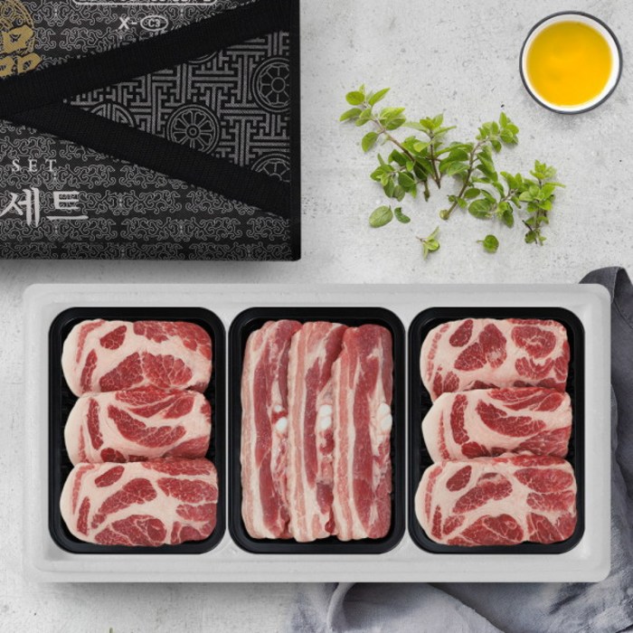 [보성녹돈] 한돈 돈육 구이세트 1.2kg(삼겹살1팩+목살2팩) 팩당400g, 상세 설명 참조 대표 이미지 - 보성녹돈 추천