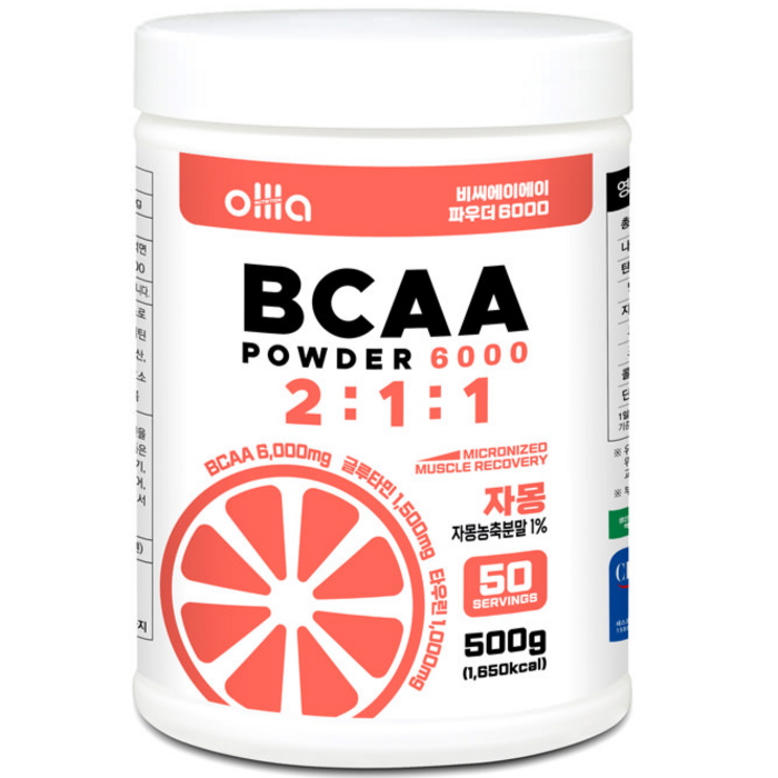 올라 BCAA 파우더 6000 자몽 500g, 1개 대표 이미지 - 타우린 추천