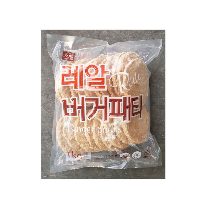 오뗄 레알버거패티 1kg 햄버거패티 수제버거, 본품만구매(아이스박스미포함) 대표 이미지 - 수제버거 추천