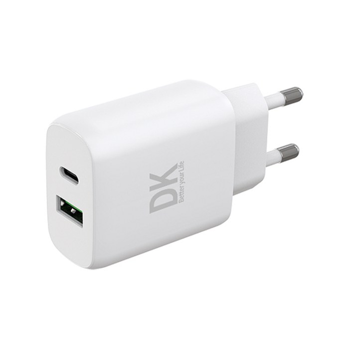 디케이 25W 듀얼 C타입 USB 충전기 PD PPS, 화이트 대표 이미지 - 애플워치 충전기 추천
