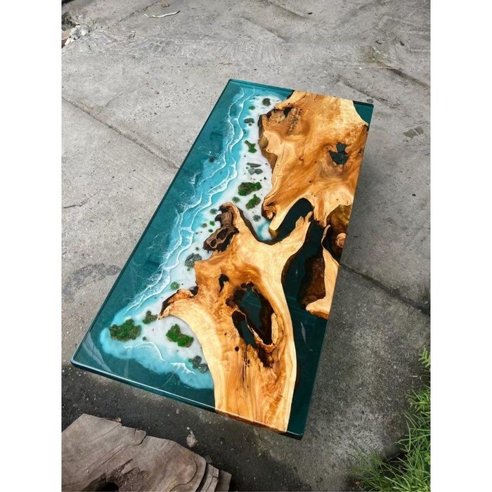 레진테이블 원목 식탁 에폭시테이블 아트 우드슬랩 카페 인테리어