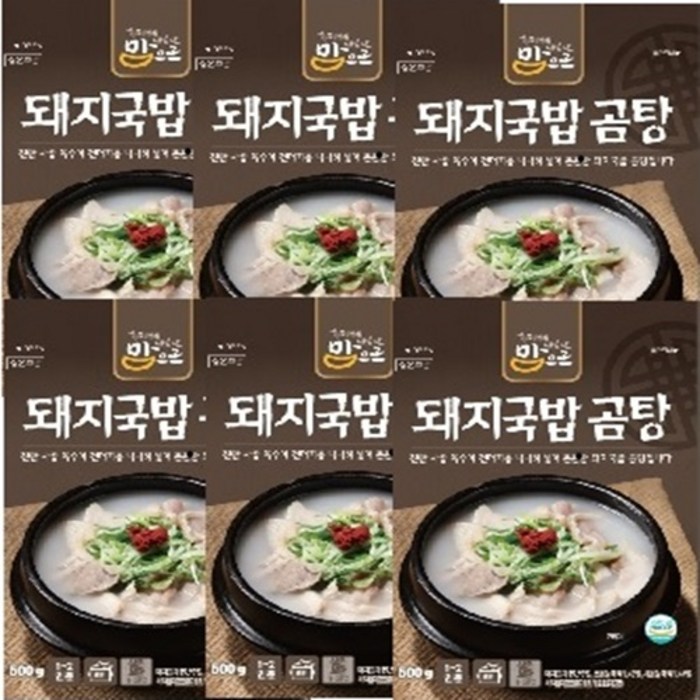 맘으로 돼지국밥 곰탕, 500g, 6개