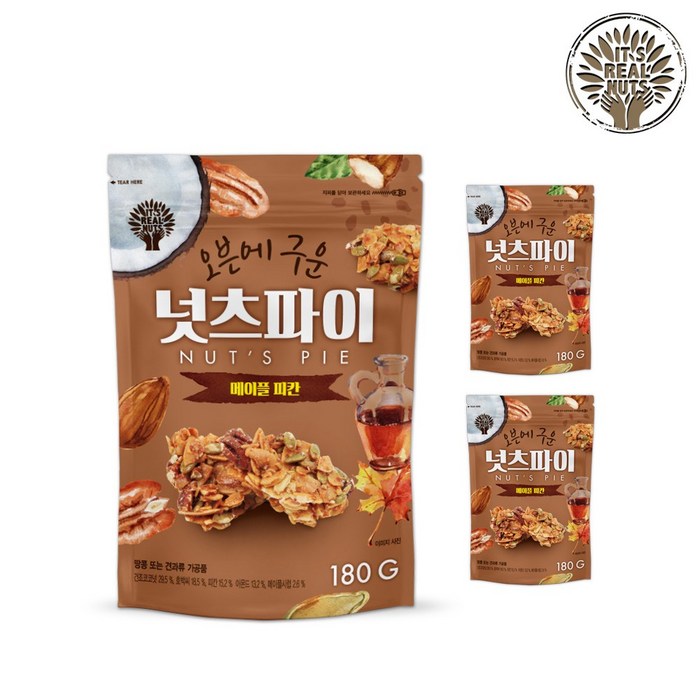 오븐에 구운 넛츠파이 메이플 피칸, 180g, 3개 대표 이미지 - 피칸 추천