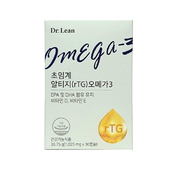 닥터린 초임계 알티지 오메가3, 1개, 1025mg 대표 이미지 - rTG 오메가3 추천