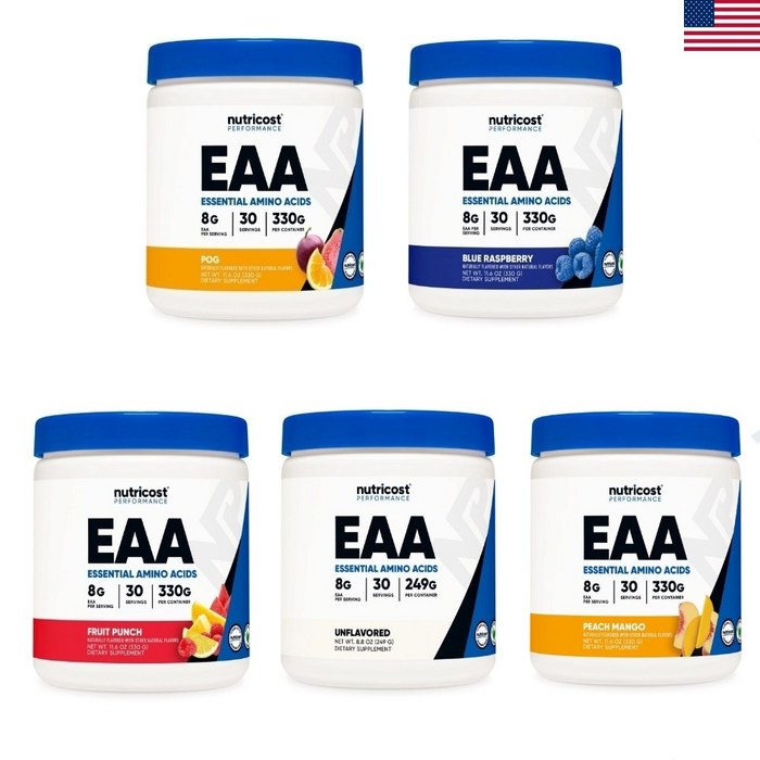 뉴트리코스트 EAA BCAA 파우더 5가지맛, 블루라스베리맛 330g 대표 이미지 - EAA 추천