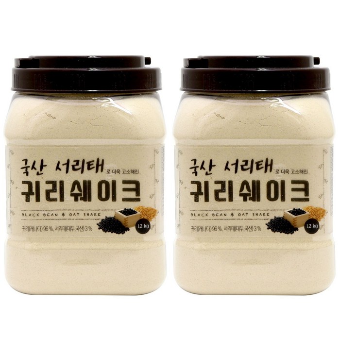 태광선식 국산서리태로 더욱 고소해진 귀리쉐이크, 2개, 1.2kg 대표 이미지 - 삼겹살 콩가루 추천