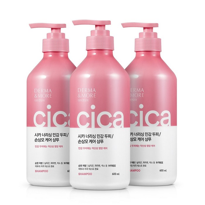 더마앤모어 시카 너리싱 샴푸, 600ml, 3개 대표 이미지 - 중건성 샴푸 추천