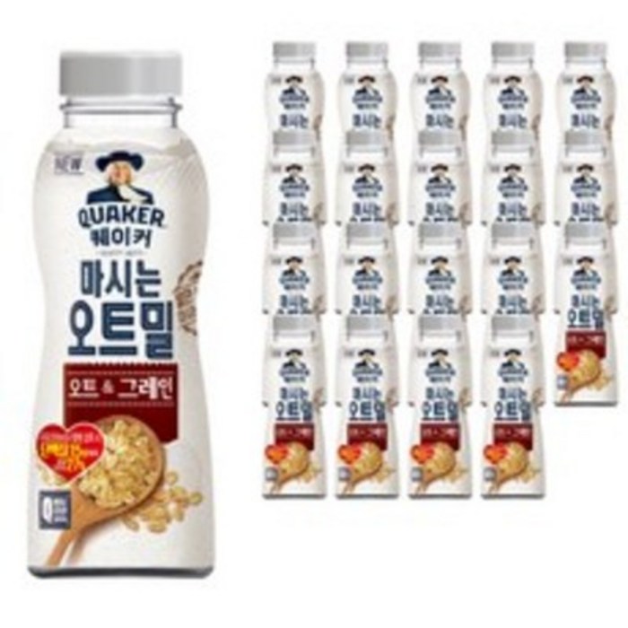 롯데제과 퀘이커 마시는오트밀 오트&그레인, 50g, 24개 대표 이미지 - 오트밀 쉐이크 추천