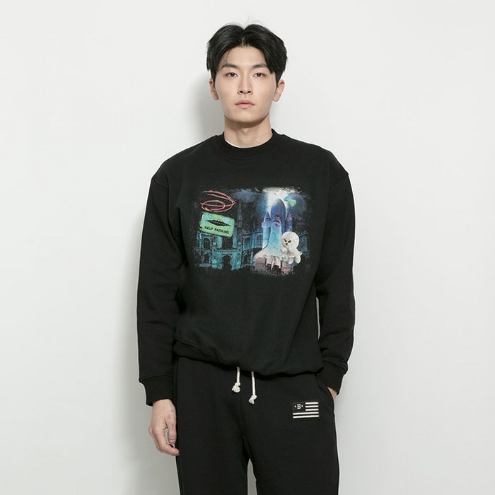 NAPC CITY PRINT SWEAT SHIRTS BLACK 대표 이미지 - 비욘드클로젯 맨투맨 추천