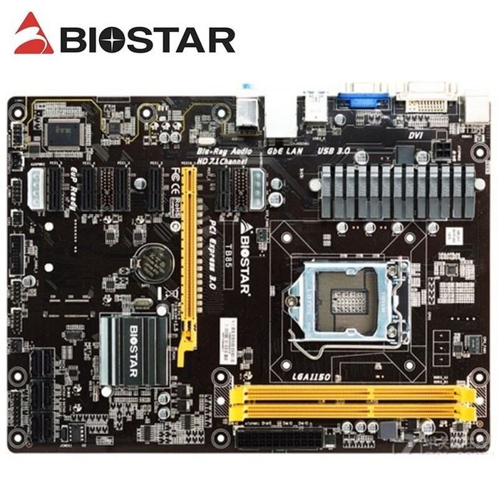 채굴용 메인보드 가상화페 채굴기 비트코인 BIOSTAR TB85 마이닝 마더 보드 용 H81 BTC PRO 6GPU 6PCIE 사용 Intel B85 LGA 1150 i7 i5 대표 이미지 - 채굴용 메인보드 추천