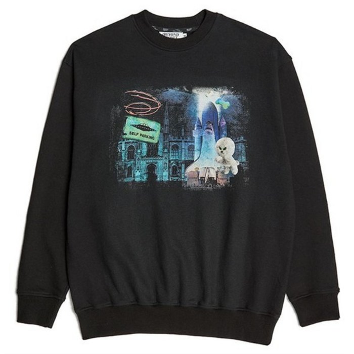 비욘드클로젯 NAPC CITY PRINT SWEAT SHIRTS BLACK (6517476) 대표 이미지 - 비욘드클로젯 맨투맨 추천