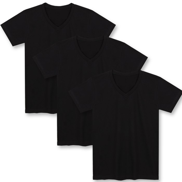 예스플러스 국내산 브이넥 무지 반팔면티 3P