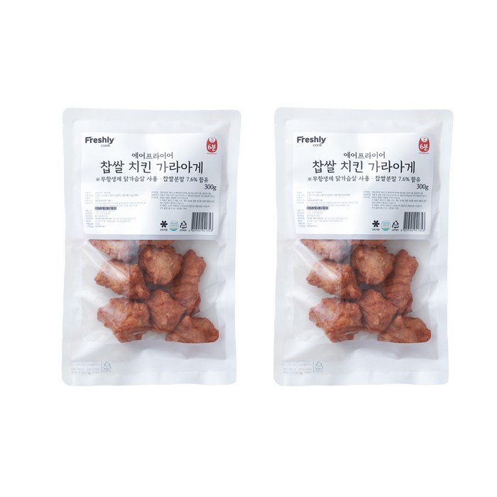 튀겨나온 에어프라이어 무항생제 찹쌀치킨 가라아게 통살 후라이드, 300g, 2팩 대표 이미지 - 에어프라이어 순살치킨 추천