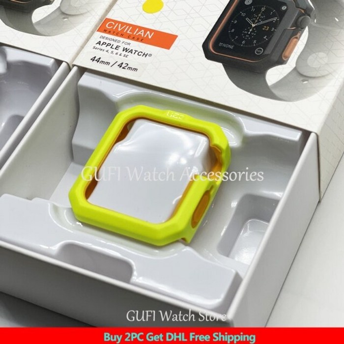 Apple Watch 3 2 1 41 42MM 38MM 보호 쉘 iWatch 5 6 7 SE 45 44MM 40MM 강화 범퍼 유리 UAG 케이스 용 스포츠 커버, 옐로우 오렌지, 협력사, 38mm 또는 40mm 대표 이미지 - 애플워치 7 풀커버 케이스 추천