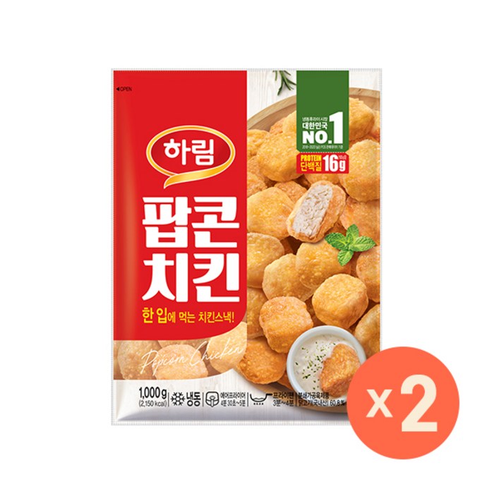 하림 팝콘치킨, 1kg, 2개 대표 이미지 - 치킨너겟 추천