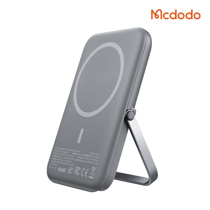 맥도도 맥세이프 고속충전 20W 유무선 거치대 보조배터리 5000mAh, 그레이 대표 이미지 - 맥세이프 무선충전 거치대 추천