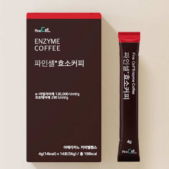 파인셀 효소커피 4g 효소폭탄 커피밸런스 아메리카노 1box 14개입, 단품, 단품 대표 이미지 - 다이어트 아메리카노 추천