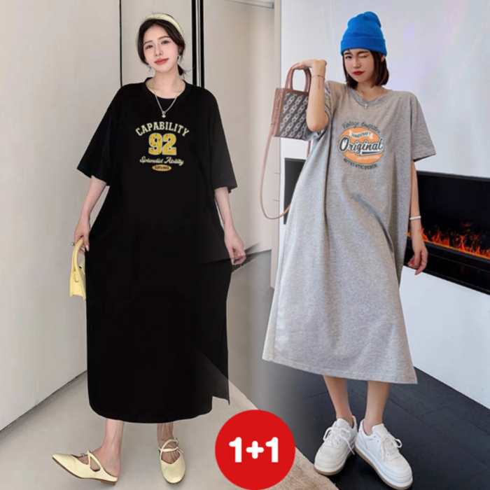 프리티쥬시 11 여성 캐주얼 데일리 루즈핏 롱원피스 2종세트 프리티쥬시 11 여성 캐주얼 데일리 루즈핏 롱원피스 2종세트