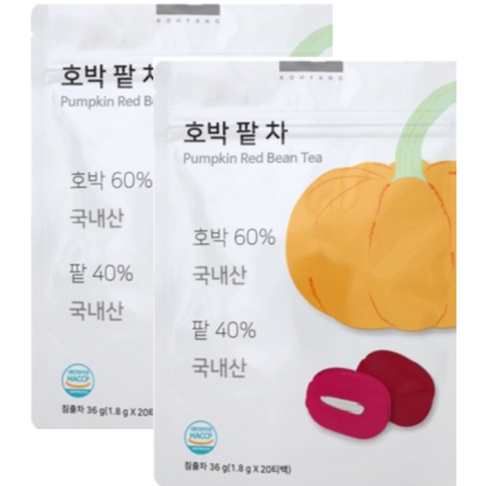 고향 호박팥차 36g*2개, 1.8g, 40개 대표 이미지 - 붓기 빼는 차 추천