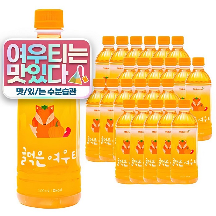 티트리트 귤먹은 여우티 페트, 24개, 500ml 대표 이미지 - 다이어트 음료 추천