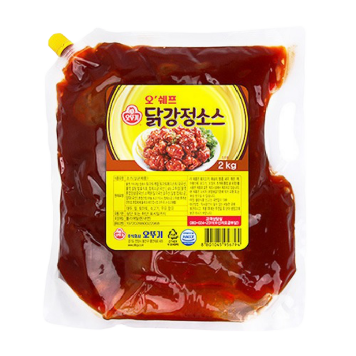 오뚜기 오쉐프 닭강정소스, 2kg, 5개 대표 이미지 - 닭강정 추천