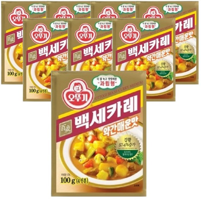 백세카레 약간매운맛 100g * 8개 대표 이미지 - 오뚜기 카레 추천