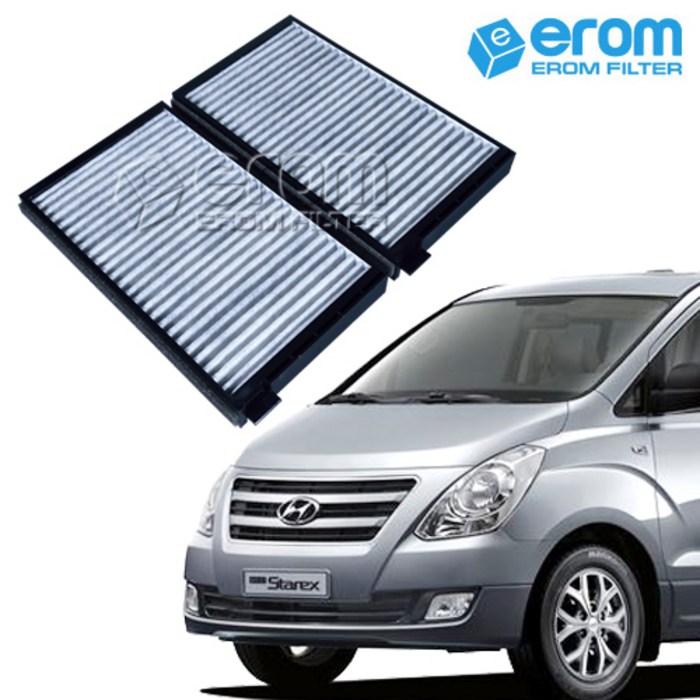 이롬필터 11 활성탄 자동차 에어컨필터 미세먼지,배기가스 차단 차량용 캐빈필터, 2개, 그랜드스타렉스 0717년 018C