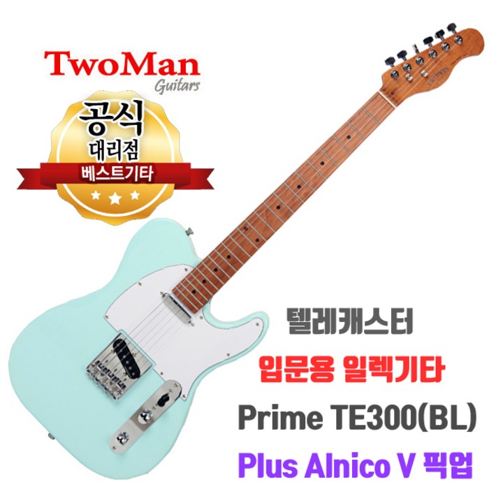 일렉기타 투맨 전기기타 Twoman Prime TE300(BL) 텔레캐스터 입문용기타 대표 이미지 - 입문용 텔레캐스터 추천