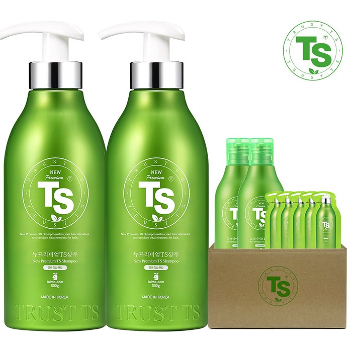 TS 뉴프리미엄 샴푸 500g 2개 + 100g 2개 + 6g 5개, 1세트 대표 이미지 - TS 샴푸 추천