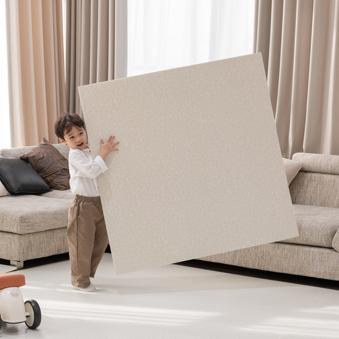 이리로 붙이는 매직 퍼즐매트, 4개, 화이트 쉘