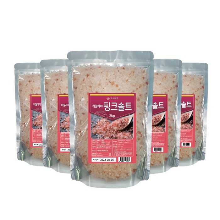 히말라야 핑크솔트 천연암염 2kg, 5개 대표 이미지 - 맛소금 추천