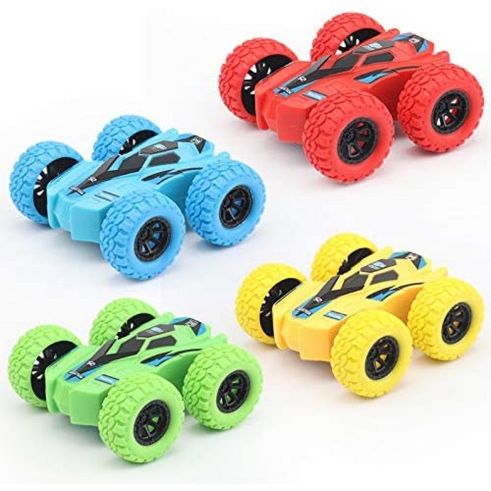 NMT Pull Back Cars 4 Pack Monster Toys Truck Double-Sided Friction Powered Vehi - P000908MD4Z1946, 기본 대표 이미지