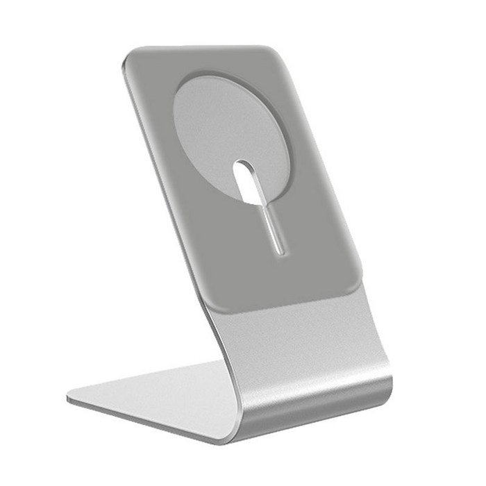 MagSafe 무선 충전기 용 마그네틱 알루미늄 데스크 스탠드 홀더, 105x110x2mm, 알류미늄, 회색 대표 이미지 - 맥세이프 무선충전 거치대 추천
