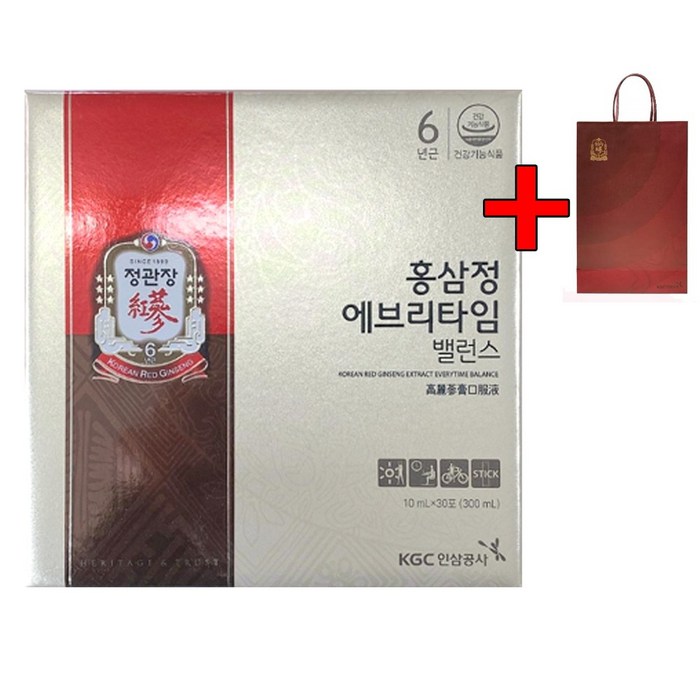 정관장 홍삼정 에브리타임 밸런스 + 쇼핑백, 10ml, 30포 대표 이미지 - 홍삼 피로회복 추천