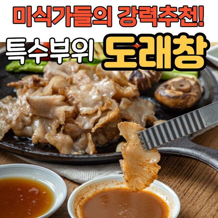 돼지도래창 국내산 국산 돼지 특수부위 도래창 구이용 구이 뒷고기 부속 손질 생도래창, (1) 국산 도래창 500g+만능소스(80g) 대표 이미지 - 돼지 부속 추천