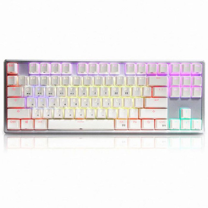 앱코 해커 무접점 리얼 RGB PBT 이중사출 생활방수 텐키리스 키보드 45g K945P V2, 화이트 대표 이미지 - 무접점 키보드 추천