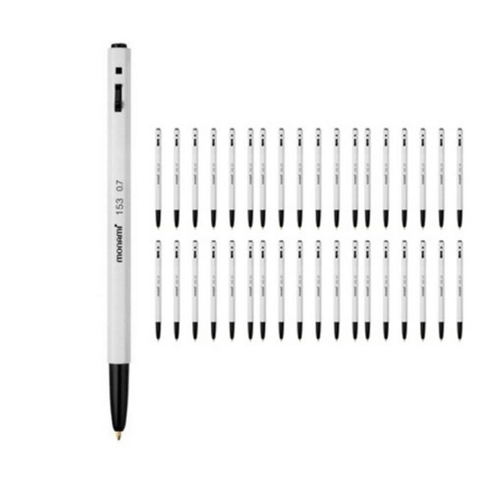 모나미 153 볼펜 0.7mm, 흑색, 60개 대표 이미지 - 모나미 추천