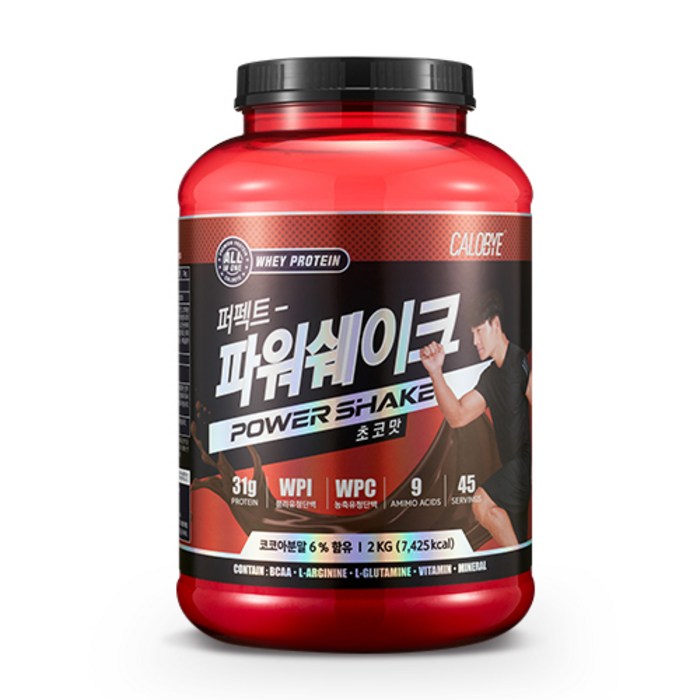 칼로바이 퍼펙트파워쉐이크 2000g 유청단백질 헬스보충제 프로틴 파우더 초코맛+쉐이커증정, 1개, 2kg 대표 이미지 - 초코맛 프로틴 추천