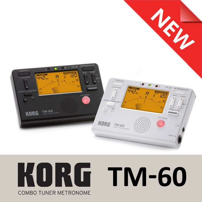 KORG 전자박자기 TM60/메트로튜너/조율기/튜닝기/튜너기/메트로놈 TM-60, 화이트 대표 이미지 - 전자 메트로놈 추천