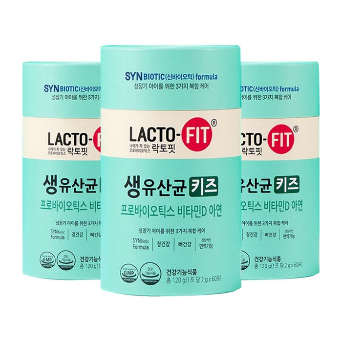 락토핏 생유산균 키즈, 120g, 3개 대표 이미지 - 모유유산균 추천