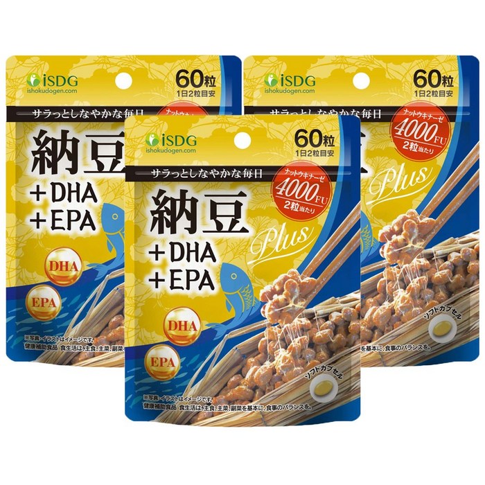 ISDG 일본 나토키나제 4000FU 나또 낫또 560mg 60캡슐 3개 대표 이미지 - 일본 낫또 추천