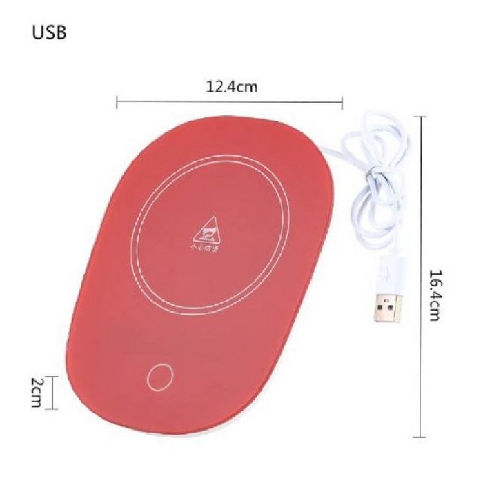 머그워머 USB컵 핫탑 티 온열 워머 USB 머그 워머 컵 난방 코스터 55 ° 186, 협력사, 빨간색 대표 이미지 - 머그워머 핫탑 추천