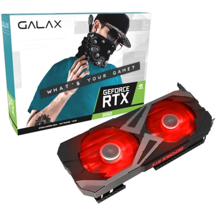 갤럭시 지포스 RTX 3060 EX BLACK OC V2 D6 12GB 대표 이미지 - 딥러닝 GPU 추천