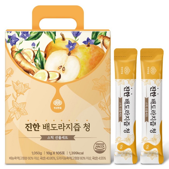 정성한줌 진한 배도라지즙 청 스틱 선물세트, 1개, 1050g 대표 이미지 - 쌍화스틱 추천