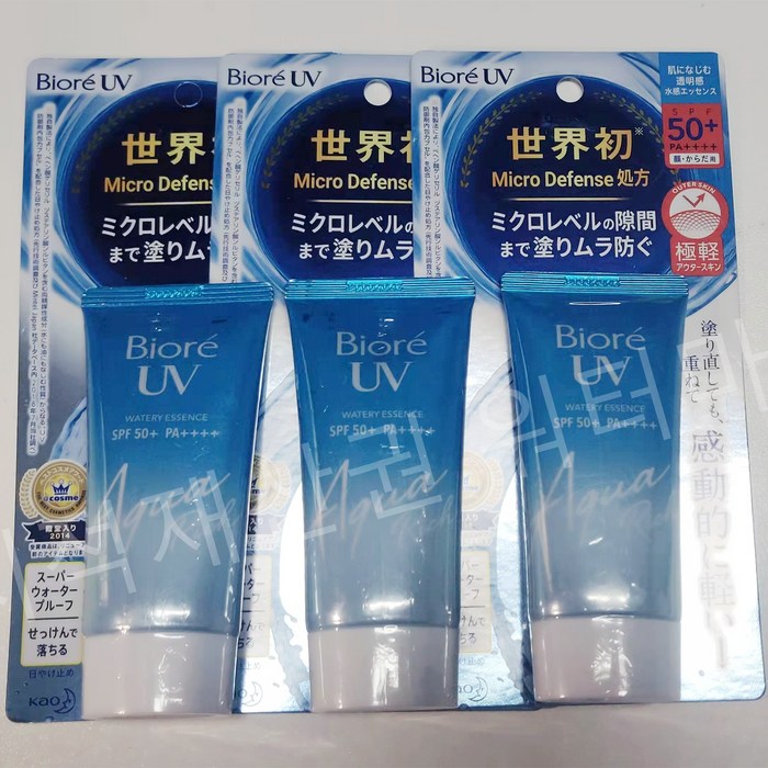 Biore UV Aqua Rich Watery Essence SPF50 PA 비오레 아쿠아 리치 워터리 에센스(3ct), 1개, 50g 대표 이미지 - SPF50+ 선크림 추천